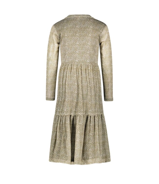 Like Flo winter mesh midi jurk meisjes - zand - Mae - AOP