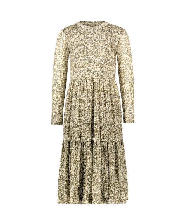 Like Flo winter mesh midi jurk meisjes - zand - Mae - AOP