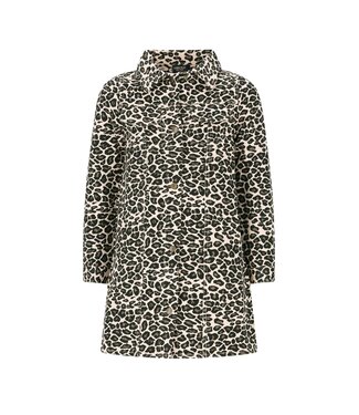 Like Flo winter jurk meisjes - blauwbeige - Mala - jeansknoop sluiting