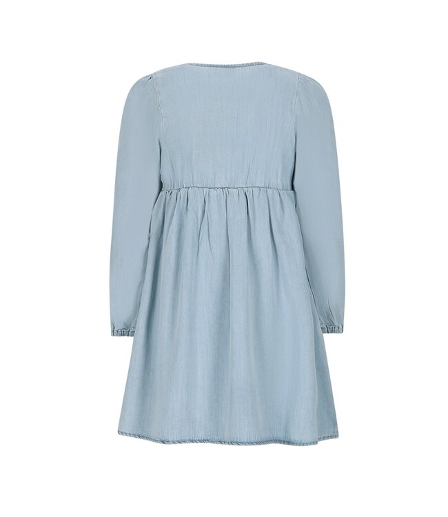 Like Flo winter jurk meisjes - blauw - Mischa - chambrey - borduursel op mouw