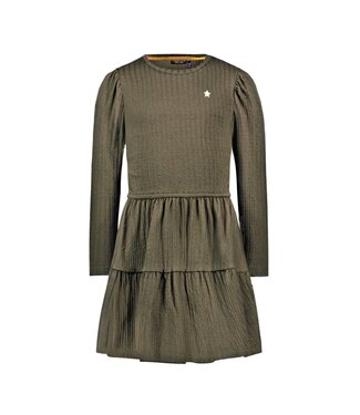Like Flo winter jersey jurk meisjes - groen - Messie - jacquard