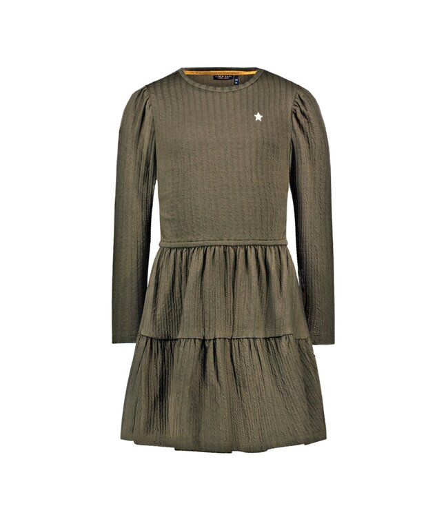 Like Flo winter jersey jurk meisjes - groen - Messie - jacquard