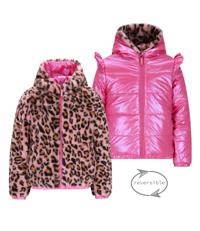 B.Nosy winter winterjas meisjes - roze - Joy - reversible