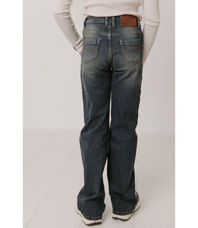 Frankie & Liberty winter jeansbroek meisjes - blauw - bootcut fit