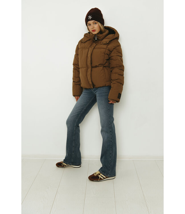 Frankie & Liberty winter winterjas puffer meisjes - bruin - oversized fit