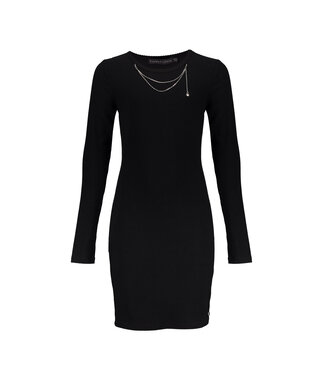 Frankie & Liberty winter jurk meisjes - zwart - rib