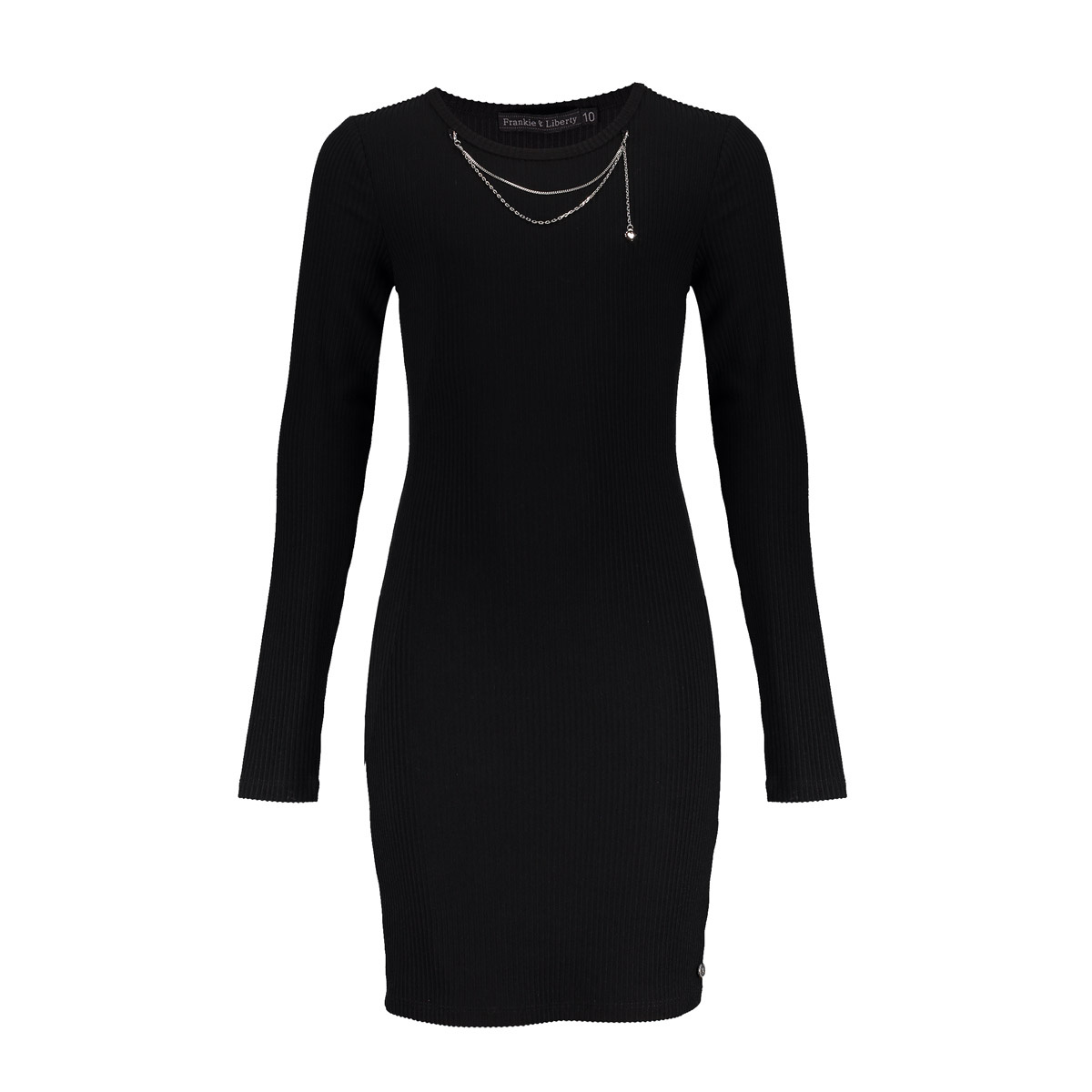 Frankie & Liberty winter jurk meisjes - zwart - rib afbeelding