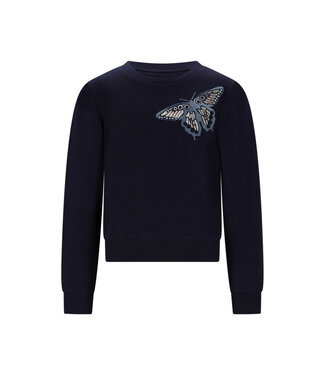 Le Chic winter sweater meisjes - navy blauw - Odette - vlinder
