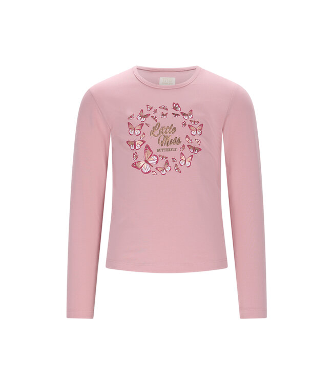 Le Chic winter t-shirt meisjes - roze - Norma - vlinder