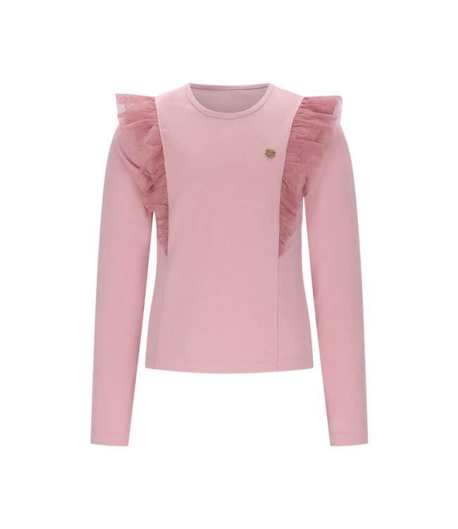 Le Chic winter t-shirt meisjes - roze - Nuffy - confetti-net