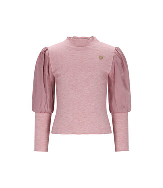 Le Chic winter top meisjes - roze - Noxnu - puffy mouw