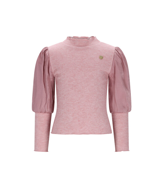 Le Chic winter top meisjes - roze - Noxnu - puffy mouw