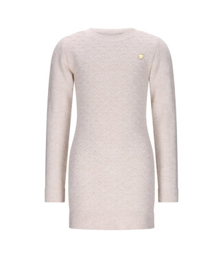 Le Chic winter jurk meisjes - wit - Saknita - gebreid