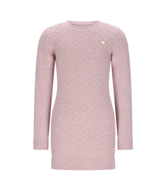 Le Chic winter jurk meisjes - roze - Saknita - gebreid