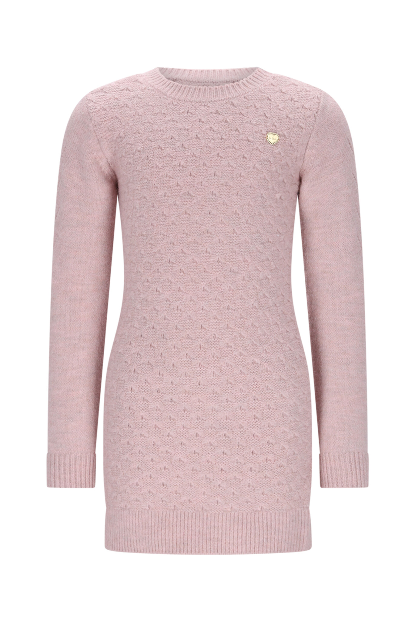 Le Chic winter jurk meisjes - roze - Saknita - gebreid afbeelding