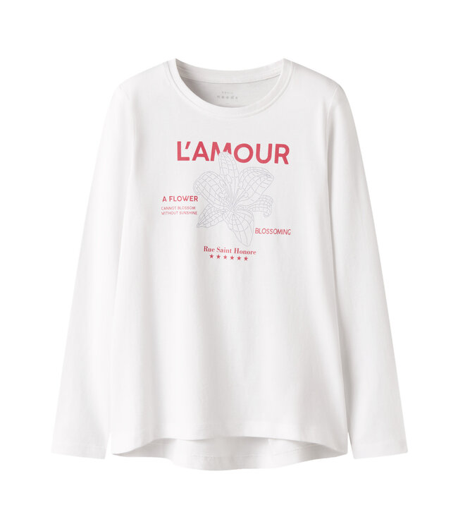 Name it winter shirt meisjes - wit - NkfViolet - loose fit