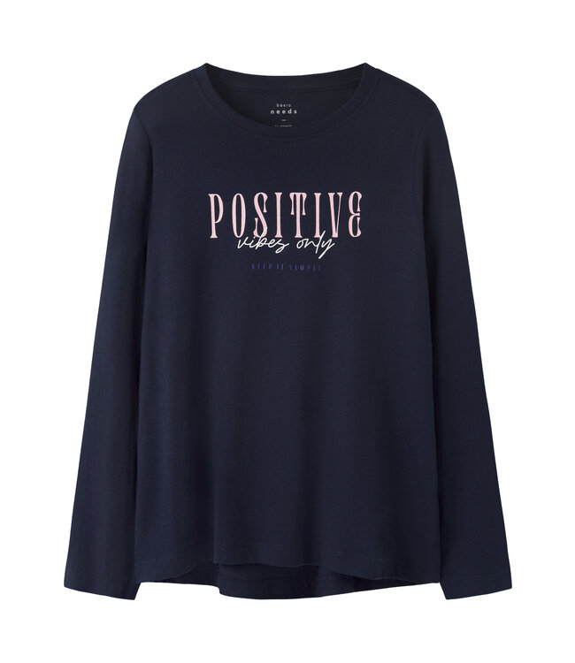 Name it winter shirt meisjes - navy blauw - NkfViolet - loose fit