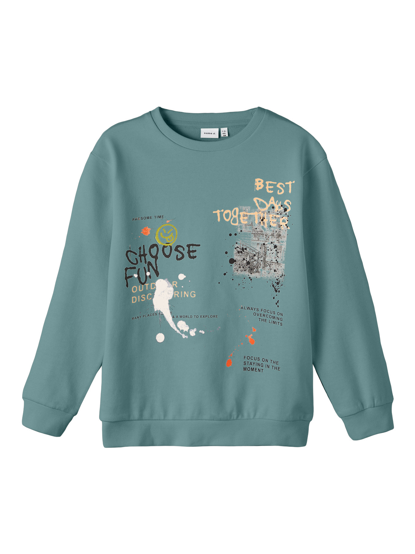 Name it winter sweater jongens - mineraal blauw - NkmPbambo afbeelding