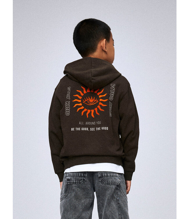 Name it winter hoodie jongens - bruin - NkmLanton