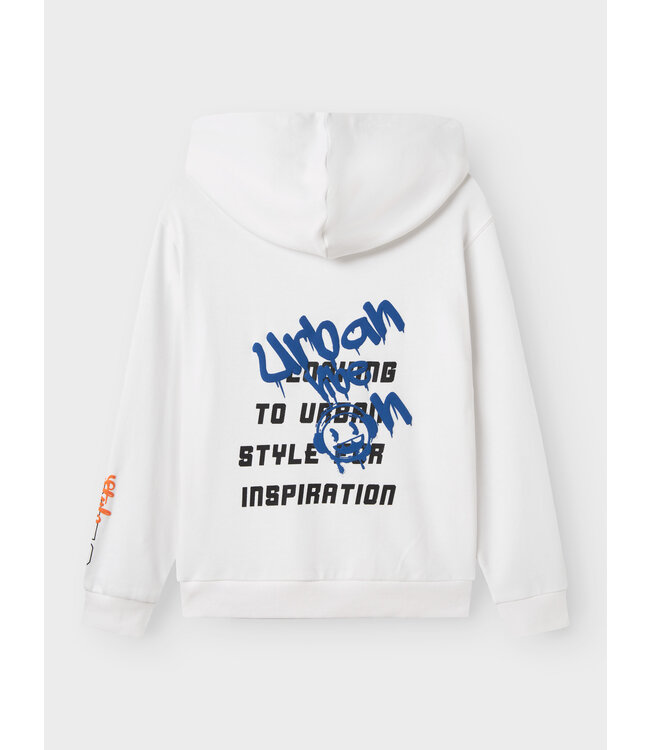 Name it winter hoodie jongens - wit - NkmLucian