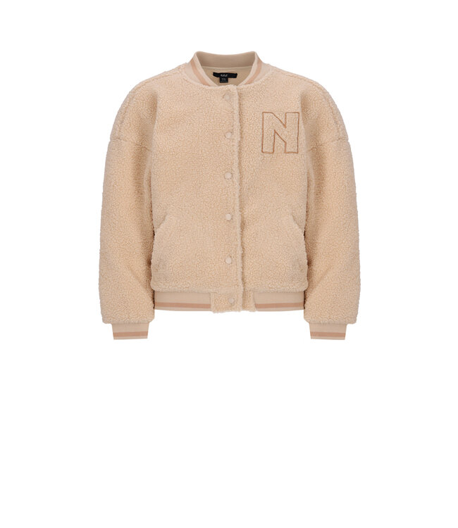 NoBell winter teddy varsity jas meisjes -ivoor - Darsy