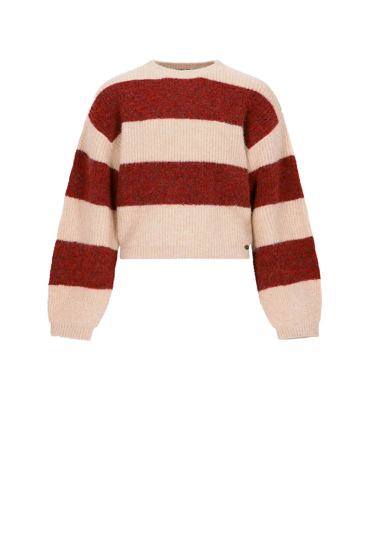 NoBell winter sweater meisjes - rood - Kate - gebreid, colorblock afbeelding