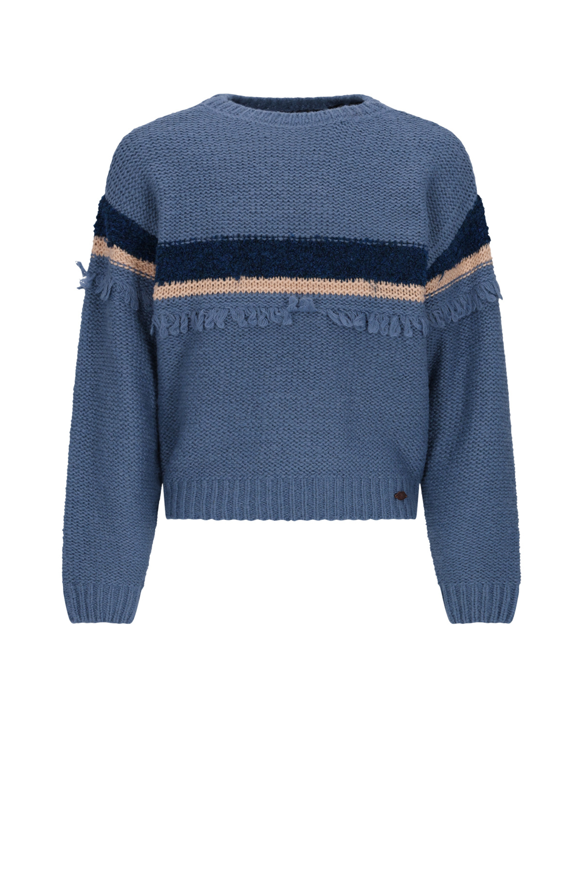 NoBell winter sweater meisjes - blauw - Kessy - franjes afbeelding