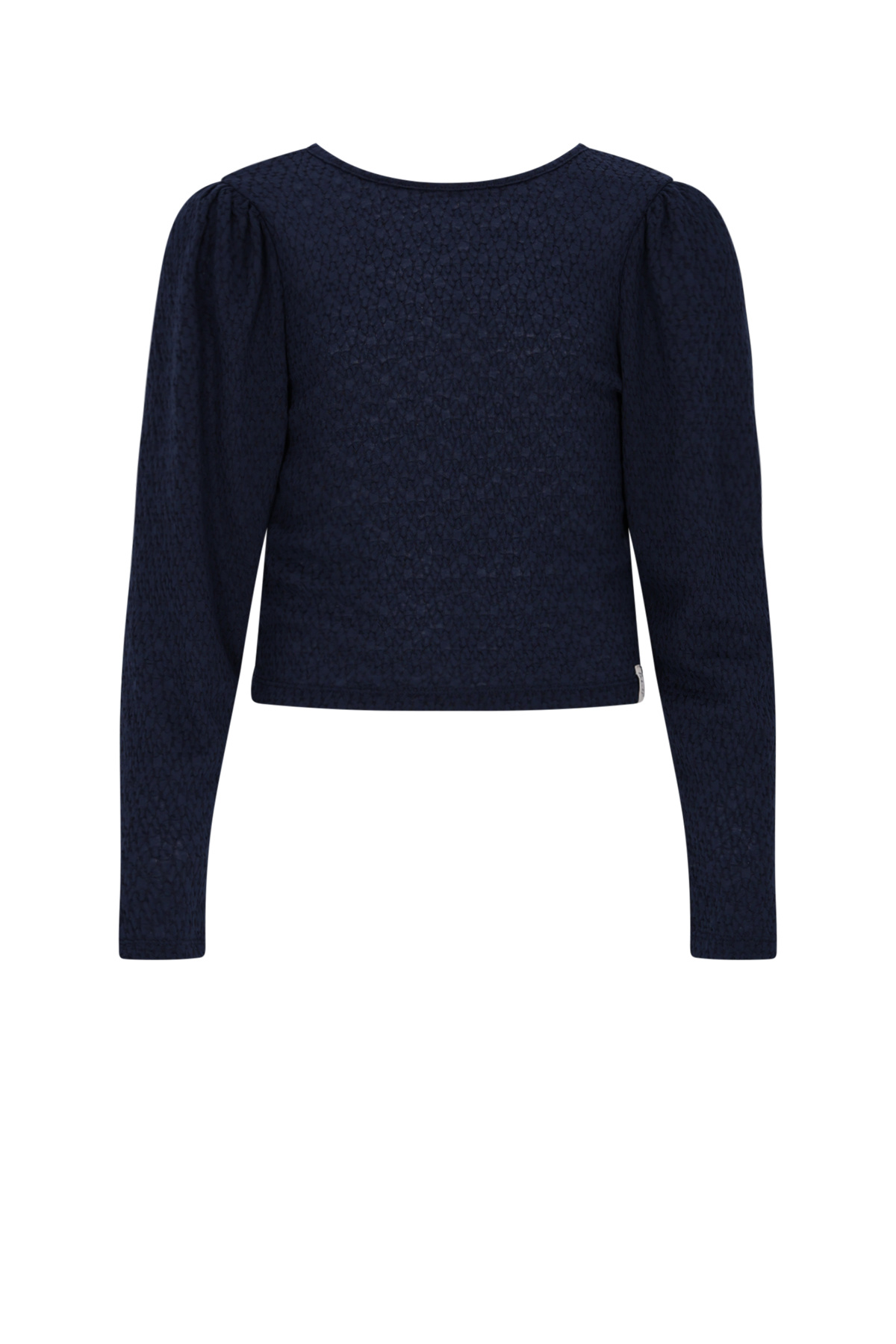 NoBell winter jersey crop top meisjes - navy blauw - Kysa - strikdetails, gestructureerd afbeelding