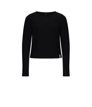 NoBell winter top meisjes - zwart - Kobra - rib, split op achterkant