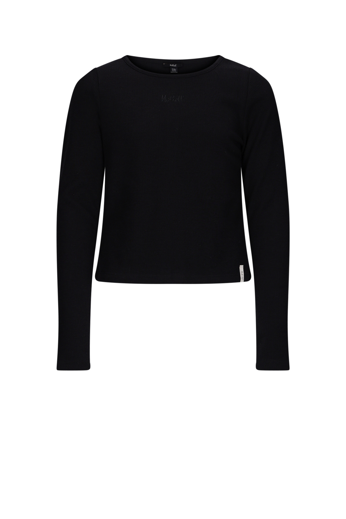 NoBell winter top meisjes - zwart - Kobra - rib, split op achterkant afbeelding