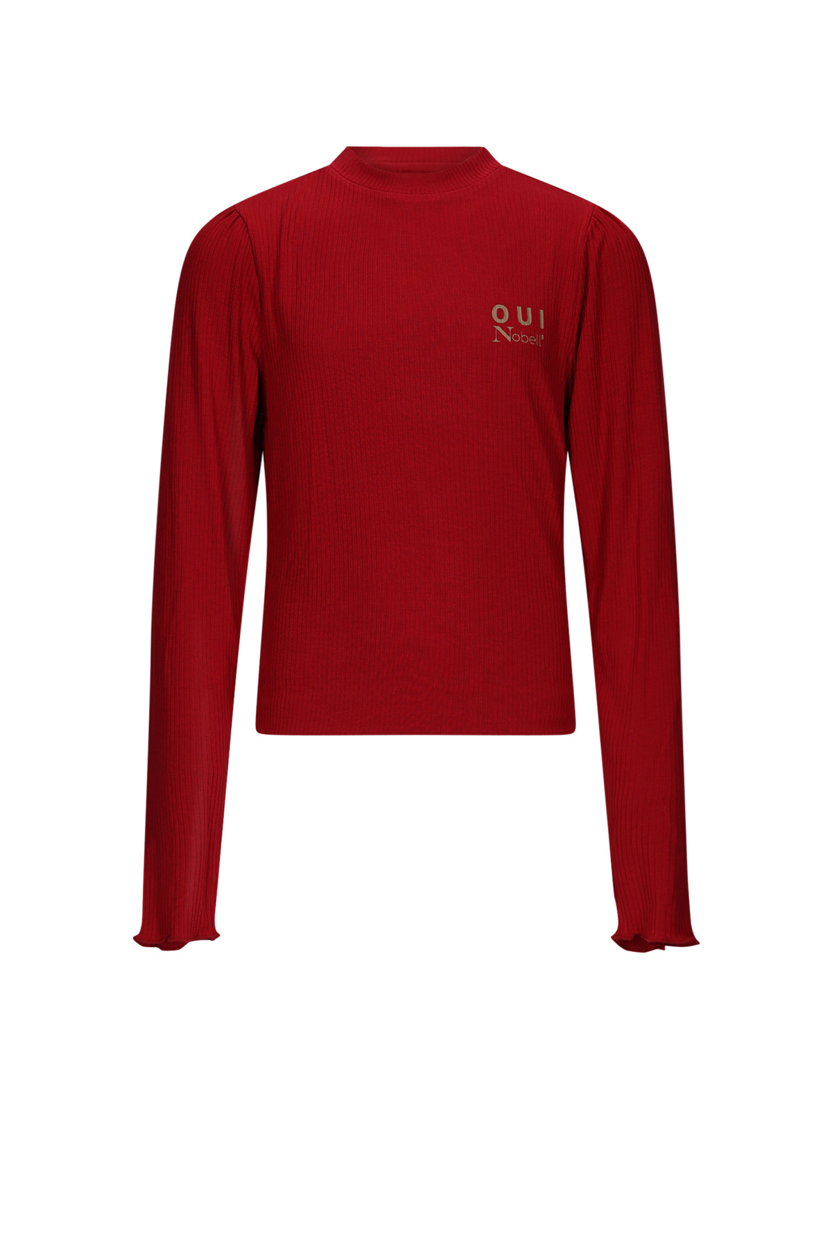 NoBell winter jersey crop top meisjes - rood - Krop - rib afbeelding