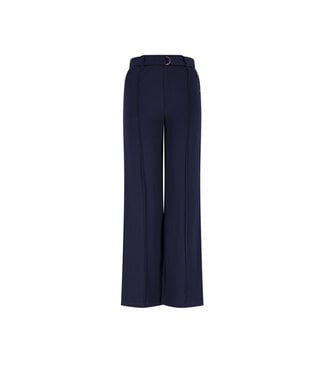 NoBell winter wide leg broek meisjes - navy blauw - Salet - interlock, met riem