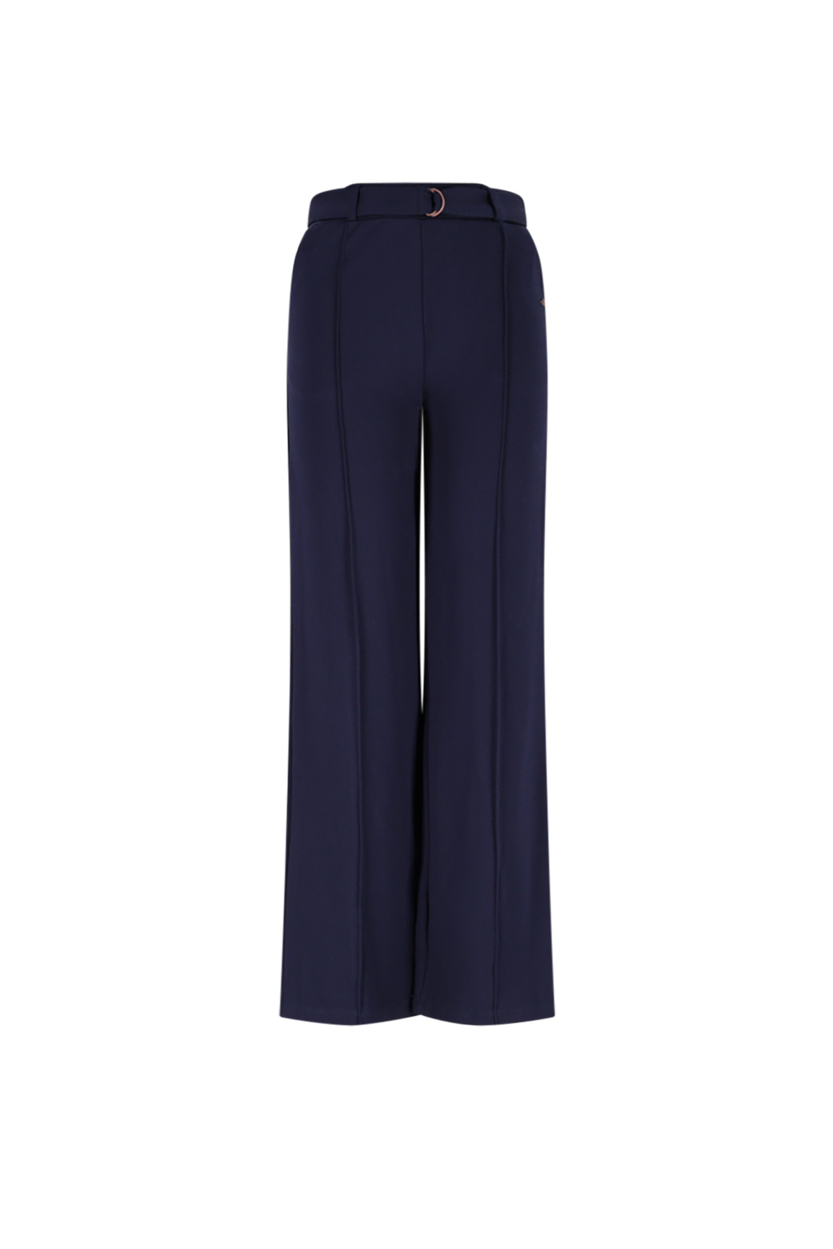 NoBell winter wide leg broek meisjes - navy blauw - Salet - interlock, met riem afbeelding