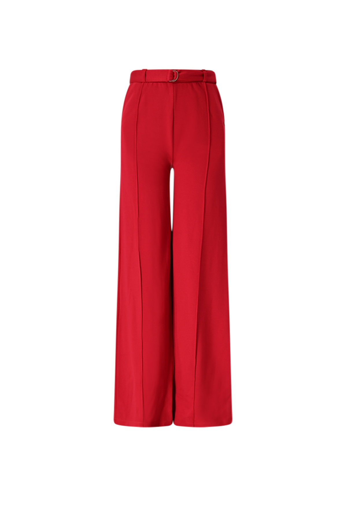 NoBell winter wide leg broek meisjes - rood - Salet - interlock, met riem afbeelding