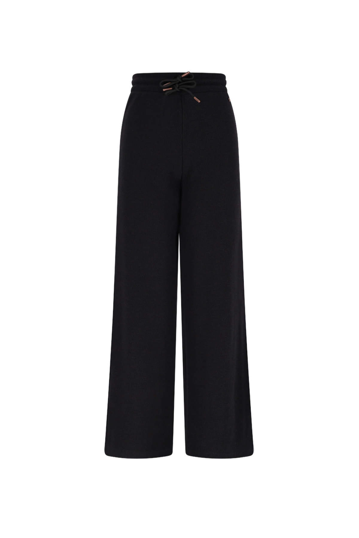NoBell winter wide leg broek meisjes - zwart - Sally - rib afbeelding