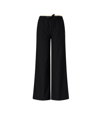NoBell winter wide leg broek meisjes - zwart - Sub - pinstripe
