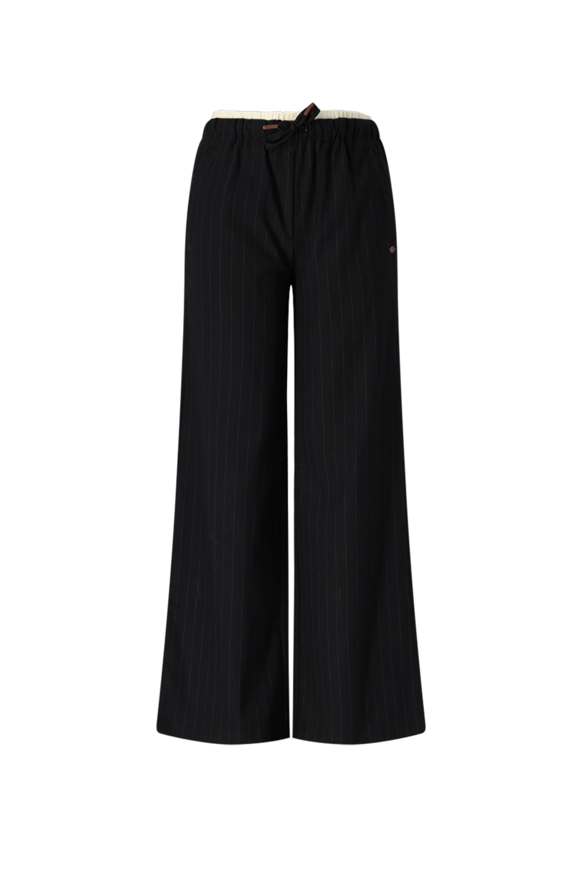 NoBell winter wide leg broek meisjes - zwart - Sub - pinstripe afbeelding