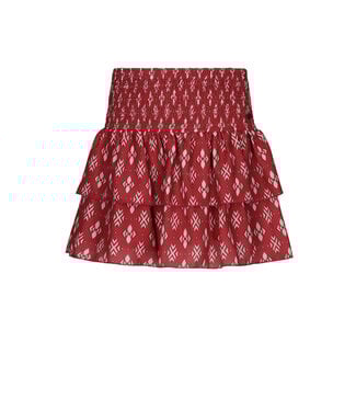 NoBell winter rok meisjes - rood - Nika - smocked, laagjes