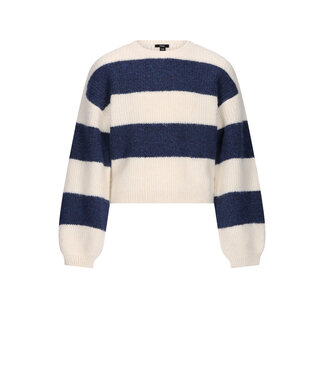 NoBell winter sweater meisjes - navy blauw - Kate - gebreid, colorblock