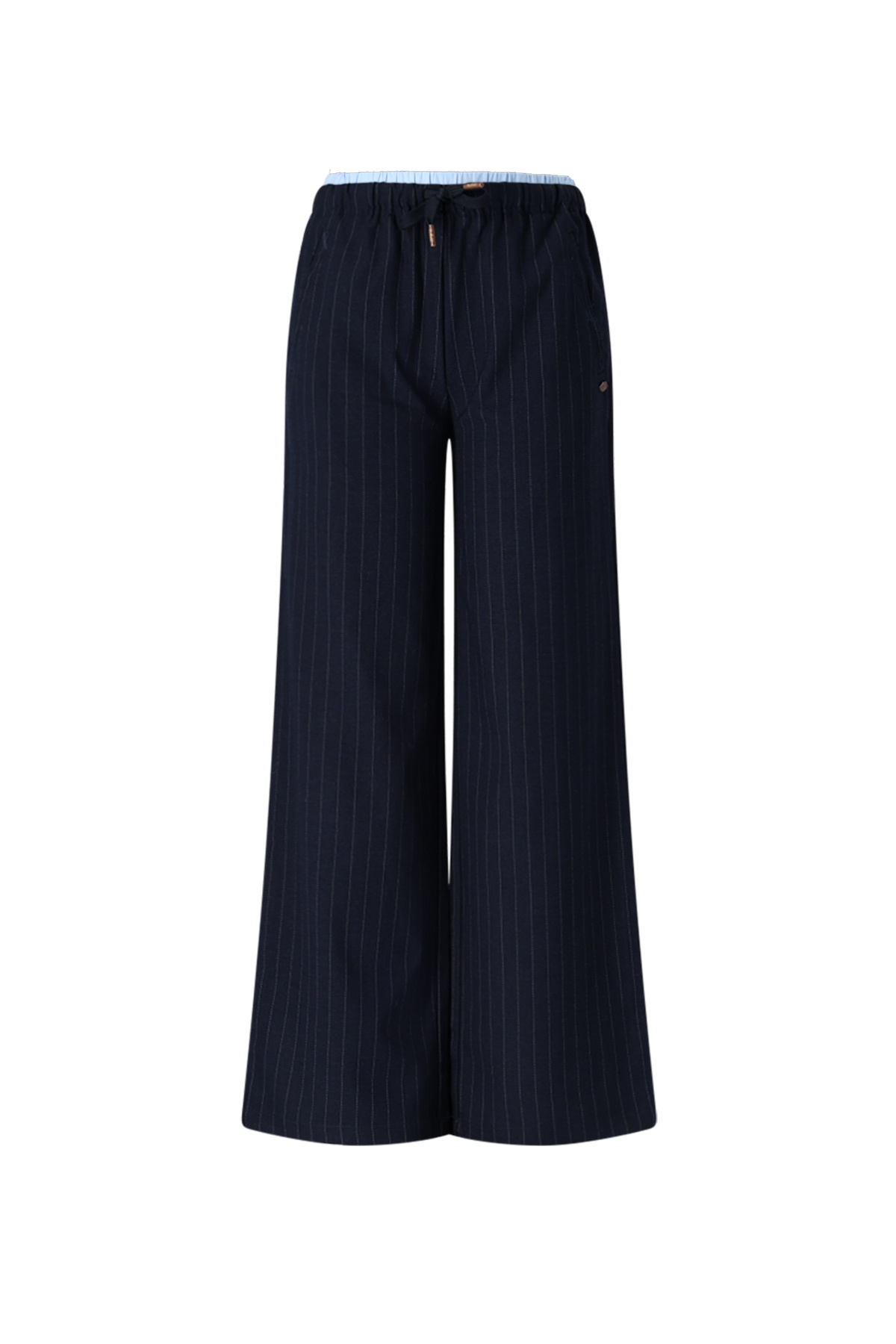 NoBell winter wide leg broek meisjes - navy blauw - Sub - pinstripe afbeelding