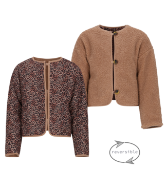 NoBell winter jasje meisjes - bruin - Dimo - reversible , animal AOP
