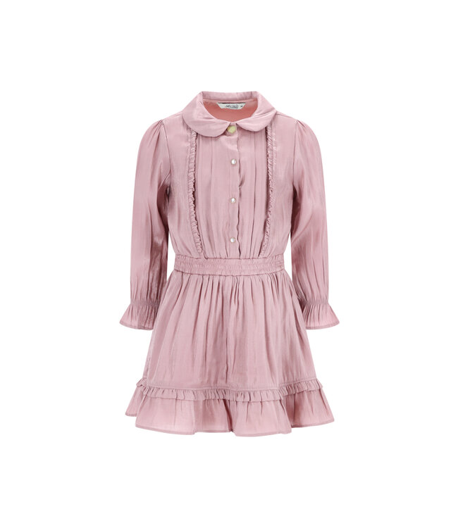 Le Chic winter jurk meisjes - roze - Swanta - silky, ruffle
