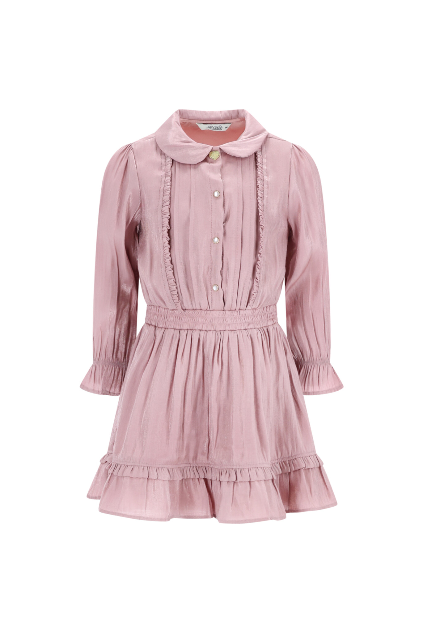 Le Chic winter jurk meisjes - roze - Swanta - silky, ruffle afbeelding