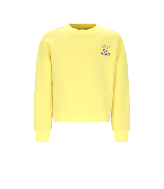 NoNo winter sweater meisjes - geel - Konono - furry, print