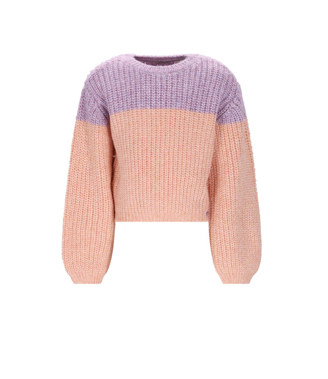 NoNo winter sweater meisjes - oranje - Kem - gebreid, colorblock