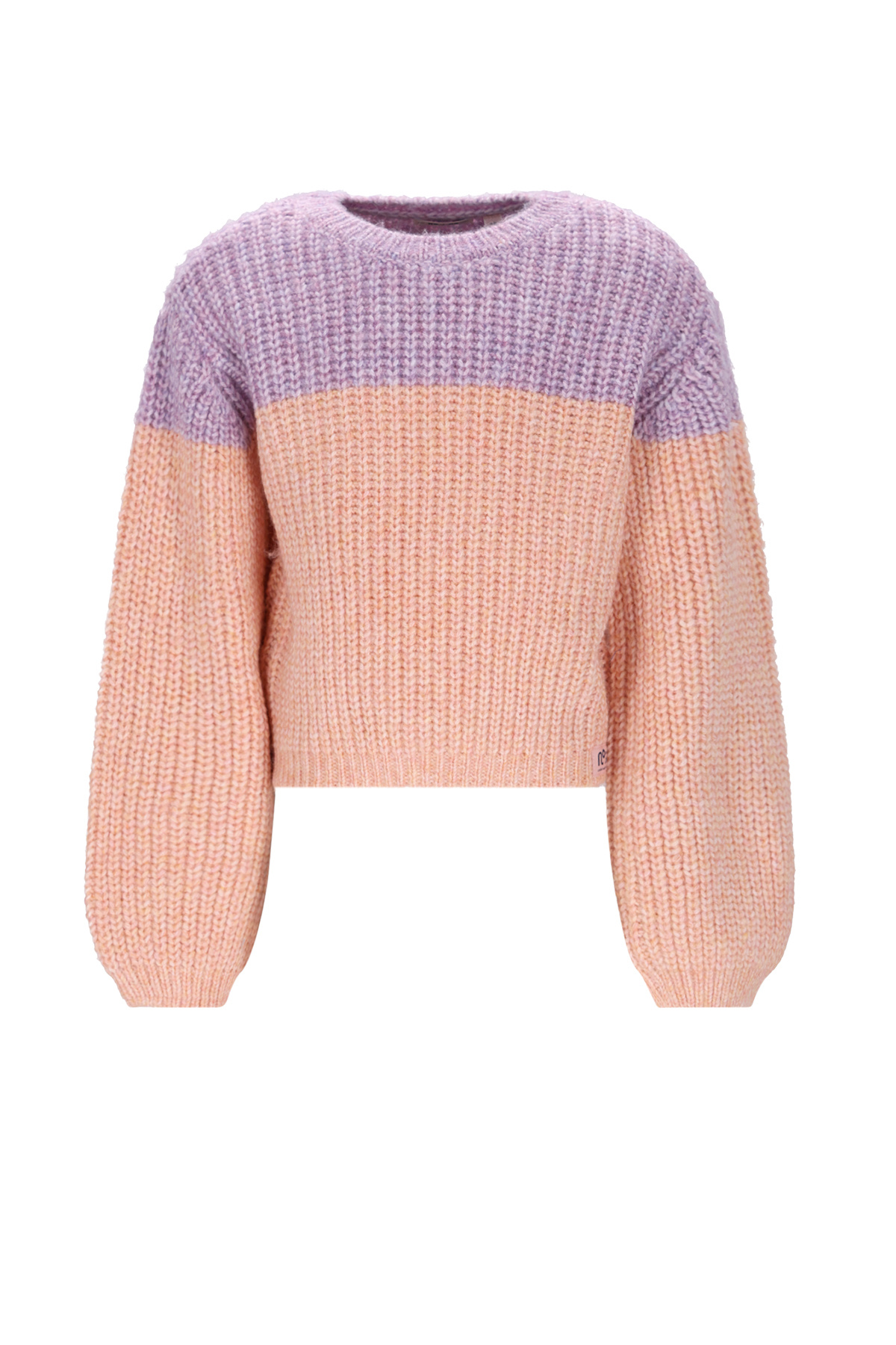 NoNo winter sweater meisjes - oranje - Kem - gebreid, colorblock afbeelding