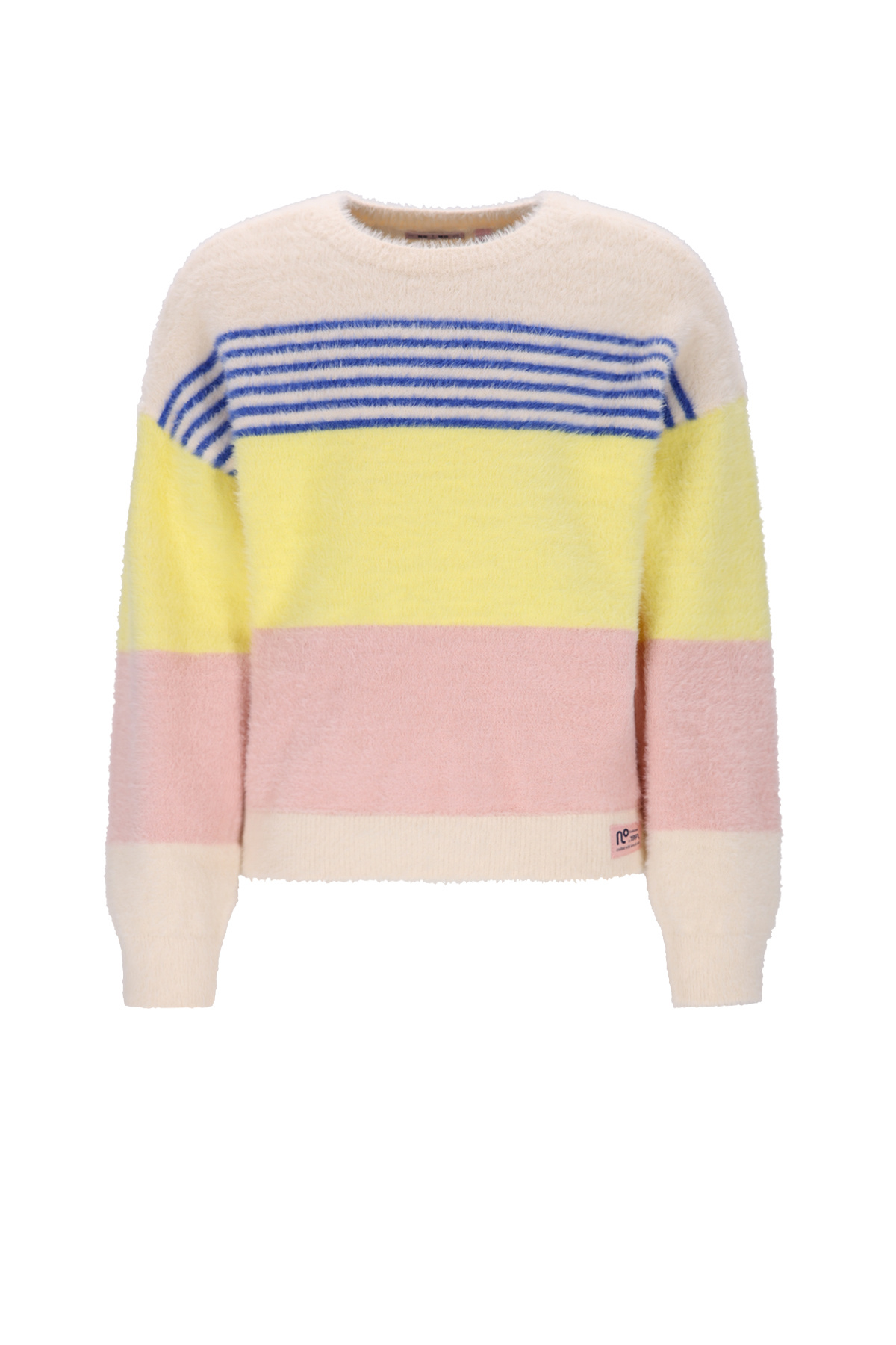 NoNo winter sweater meisjes - ivoor - Kendra - fluffy, gestreept afbeelding