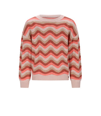 NoNo winter sweater meisjes - roze - Kessy - waivy patroon