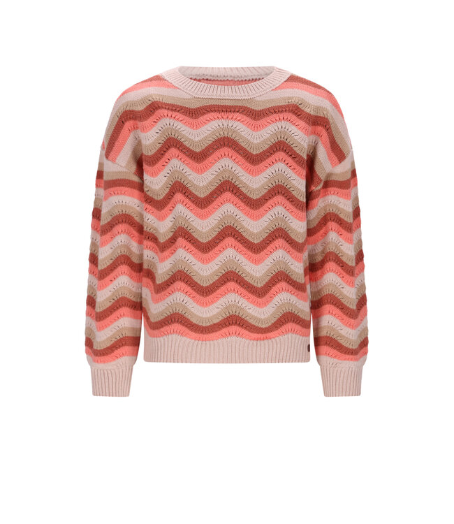 NoNo winter sweater meisjes - roze - Kessy - waivy patroon