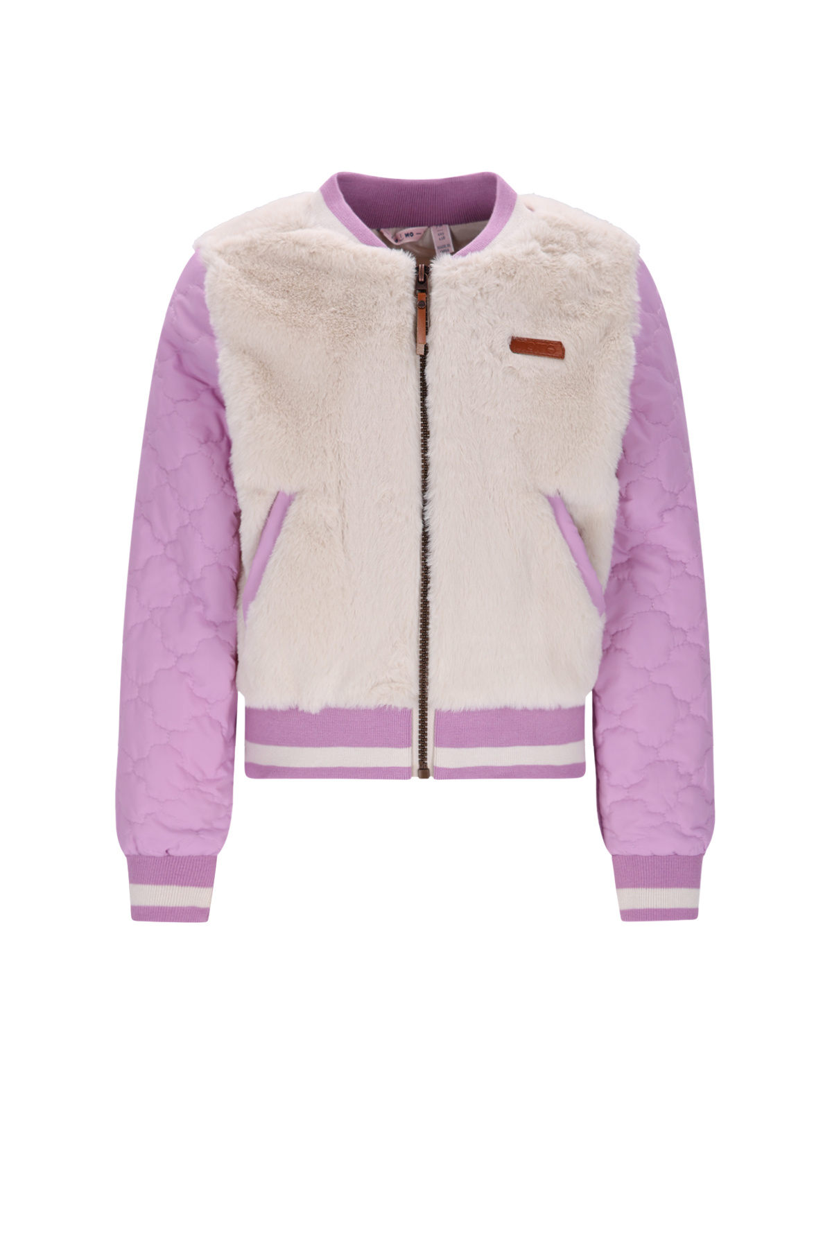 NoNo winter stepped jas meisjes - paars - Doris - bont afbeelding